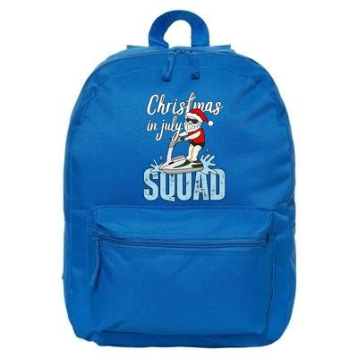 Christmas In July Funny Santa Summer Surf Hawaiian Jet Ski Great Gift 16 in Basic Backpack