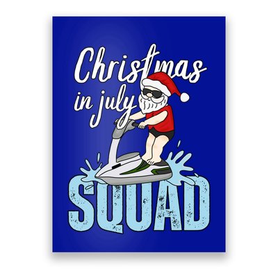 Christmas In July Funny Santa Summer Surf Hawaiian Jet Ski Great Gift Poster