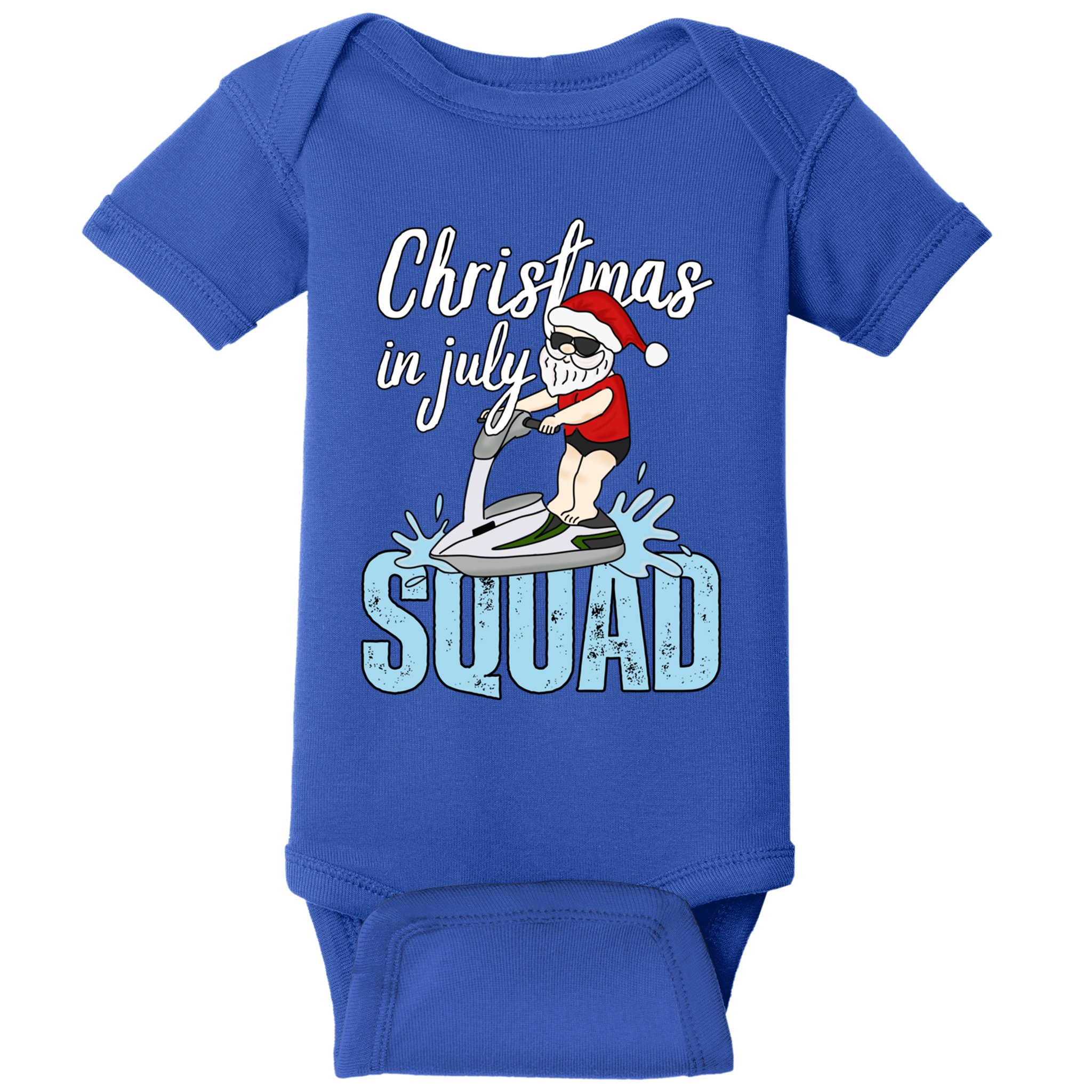 Christmas In July Funny Santa Summer Surf Hawaiian Jet Ski Great Gift Baby Bodysuit