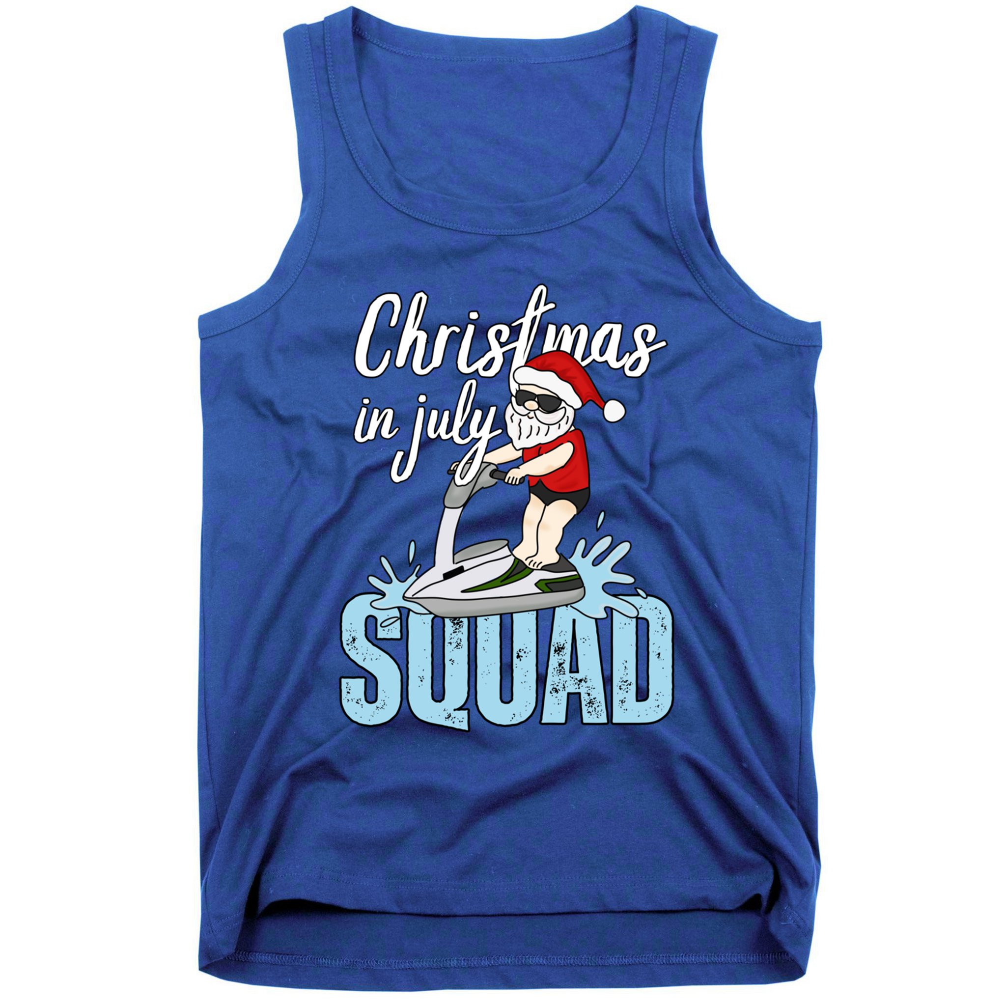 Christmas In July Funny Santa Summer Surf Hawaiian Jet Ski Great Gift Tank Top
