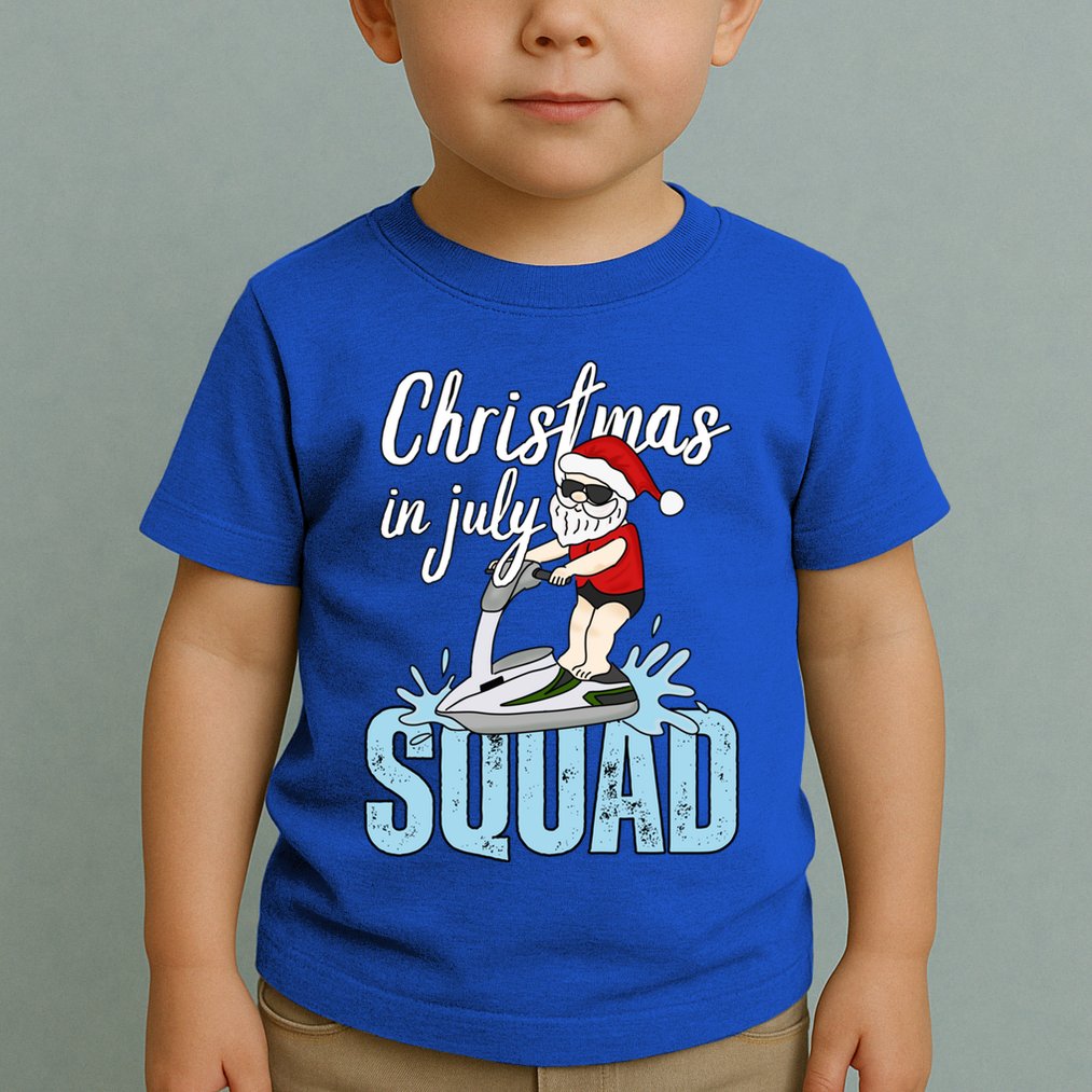 Christmas In July Funny Santa Summer Surf Hawaiian Jet Ski Great Gift Toddler T-Shirt