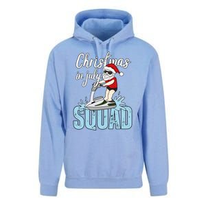 Christmas In July Funny Santa Summer Surf Hawaiian Jet Ski Great Gift Unisex Surf Hoodie