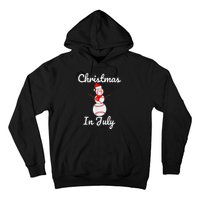 Christmas In July Baseball Snowman Santa Hat Summer 2021 Hoodie