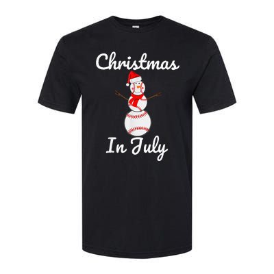 Christmas In July Baseball Snowman Santa Hat Summer 2021 Softstyle CVC T-Shirt