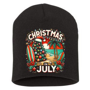 Christmas In July Summer Beach Vacation Xmas Short Acrylic Beanie