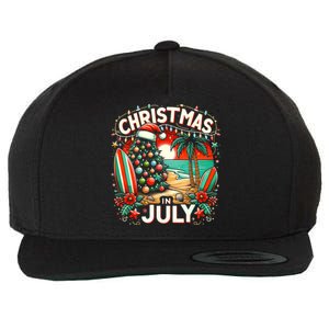 Christmas In July Summer Beach Vacation Xmas Wool Snapback Cap