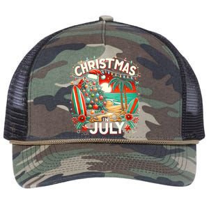 Christmas In July Summer Beach Vacation Xmas Retro Rope Trucker Hat Cap