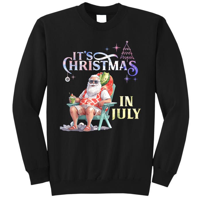 Christmas In July Santa Beach Summer Float Xmas Funny Sweatshirt