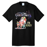 Christmas In July Santa Beach Summer Float Xmas Funny Tall T-Shirt