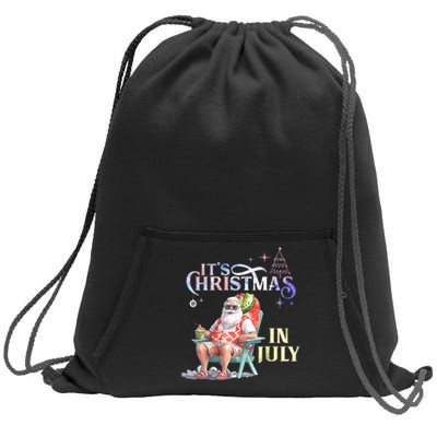 Christmas In July Santa Beach Summer Float Xmas Funny Sweatshirt Cinch Pack Bag