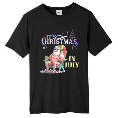 Christmas In July Santa Beach Summer Float Xmas Funny Tall Fusion ChromaSoft Performance T-Shirt