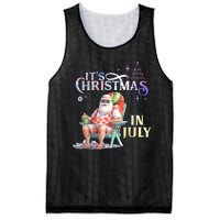 Christmas In July Santa Beach Summer Float Xmas Funny Mesh Reversible Basketball Jersey Tank