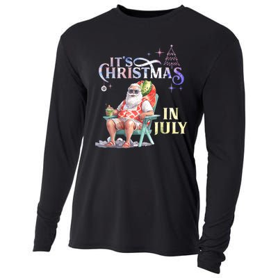 Christmas In July Santa Beach Summer Float Xmas Funny Cooling Performance Long Sleeve Crew