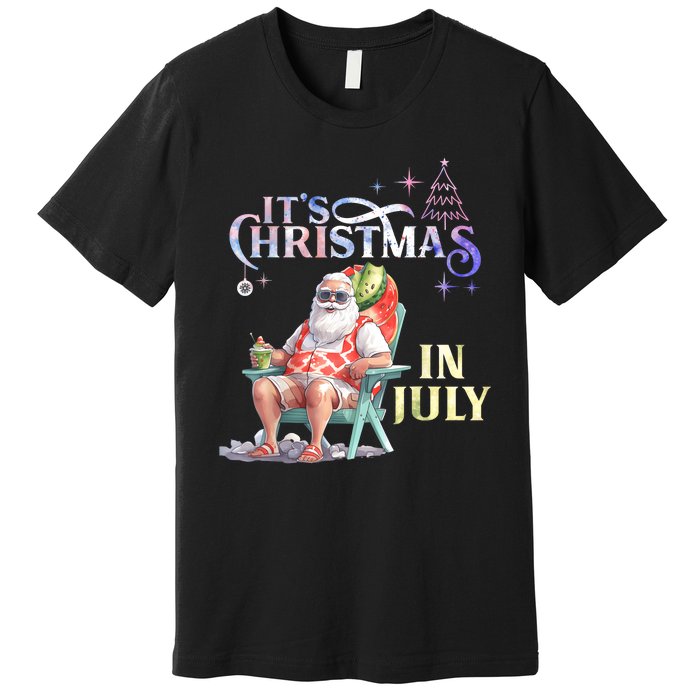 Christmas In July Santa Beach Summer Float Xmas Funny Premium T-Shirt