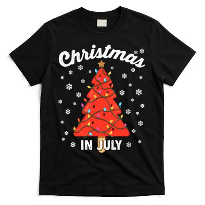 Christmas In July Watermelon Popsicle Tree Summer Xmas Party T-Shirt