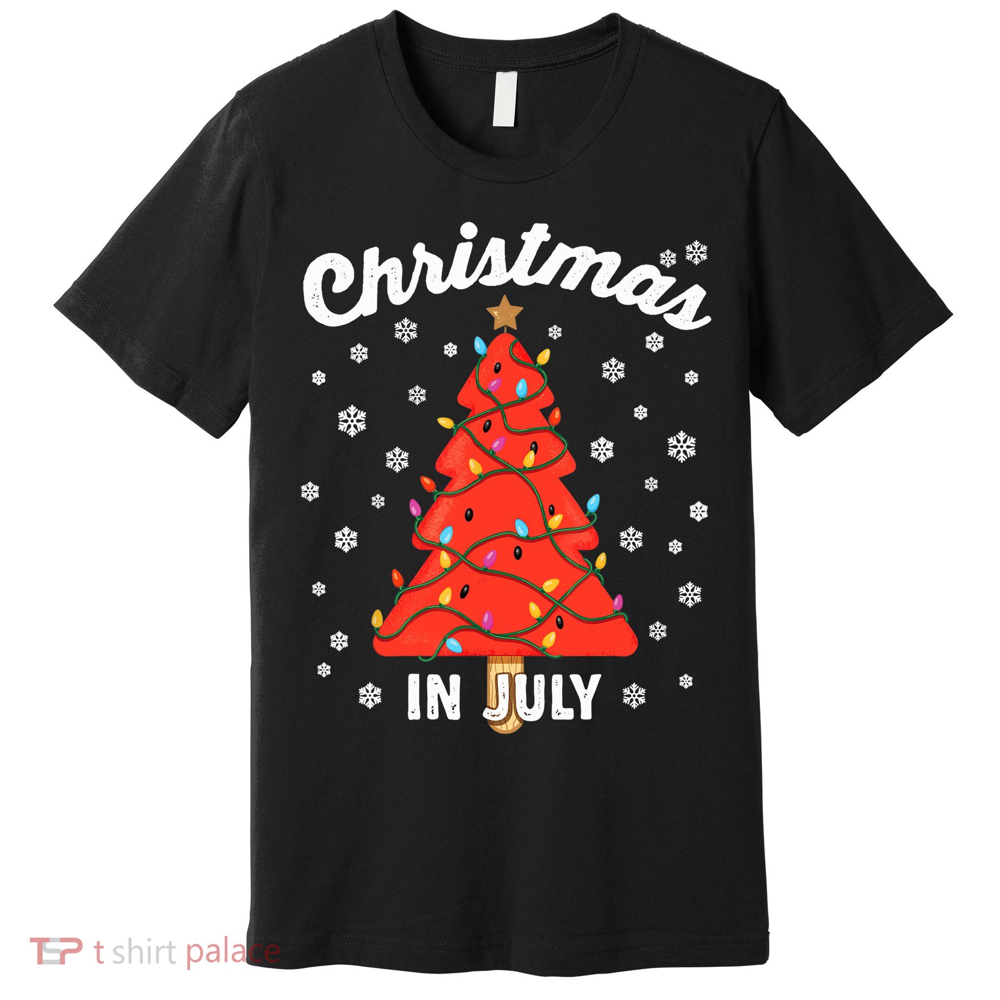 Christmas In July Watermelon Popsicle Tree Summer Xmas Party Premium T-Shirt