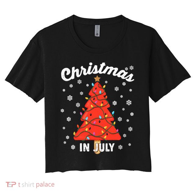 Christmas In July Watermelon Popsicle Tree Summer Xmas Party Crop Top