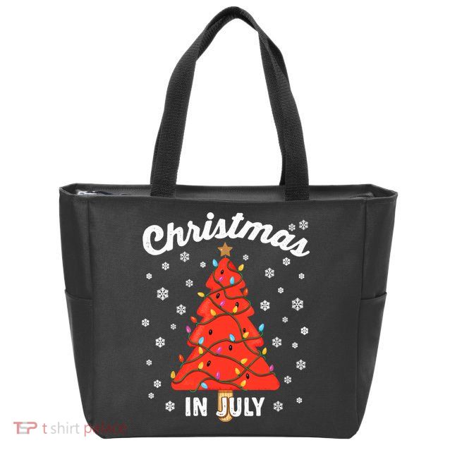 Christmas In July Watermelon Popsicle Tree Summer Xmas Party Zip Tote Bag