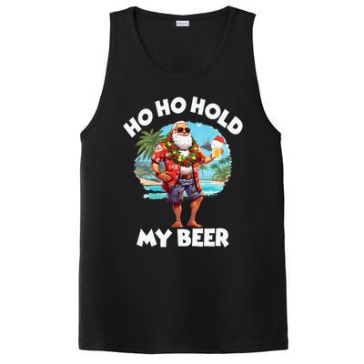 Christmas In July Summer Santa Sunglasses Ho Ho Hold My Beer PosiCharge Competitor Tank