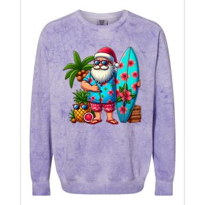 Christmas In July Santa Beach Summer Colorblast Crewneck Sweatshirt