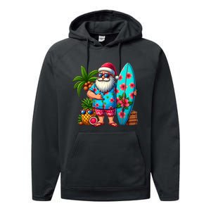 Christmas In July Santa Beach Summer Performance Fleece Hoodie