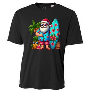 Christmas In July Santa Beach Summer Cooling Performance Crew T-Shirt