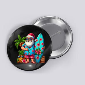 Christmas In July Santa Beach Summer Button