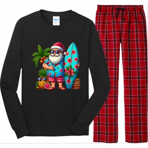 Christmas In July Santa Beach Summer Long Sleeve Pajama Set