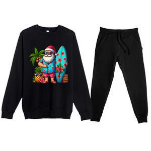 Christmas In July Santa Beach Summer Premium Crewneck Sweatsuit Set