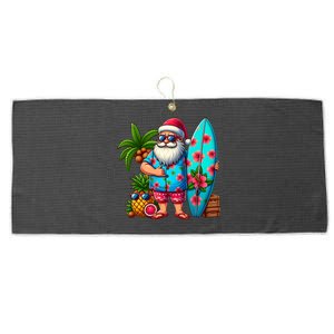 Christmas In July Santa Beach Summer Large Microfiber Waffle Golf Towel