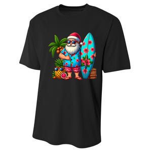 Christmas In July Santa Beach Summer Performance Sprint T-Shirt