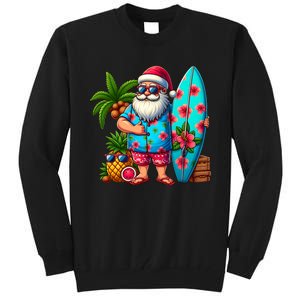 Christmas In July Santa Beach Summer Tall Sweatshirt