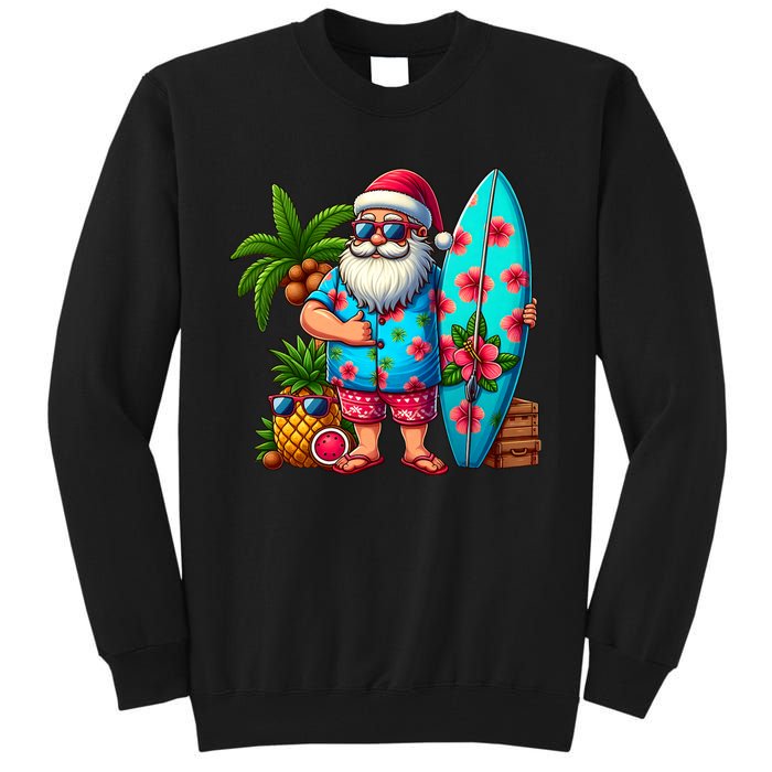 Christmas In July Santa Beach Summer Tall Sweatshirt