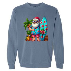 Christmas In July Santa Beach Summer Garment-Dyed Sweatshirt