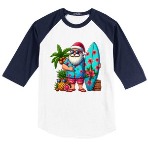 Christmas In July Santa Beach Summer Baseball Sleeve Shirt