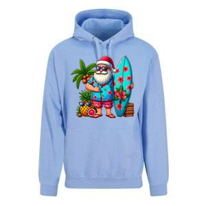 Christmas In July Santa Beach Summer Unisex Surf Hoodie