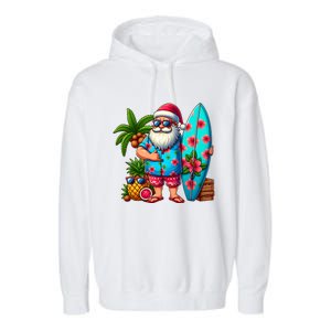 Christmas In July Santa Beach Summer Garment-Dyed Fleece Hoodie