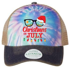 Christmas In July With Sunglasses Santa Hat For Summer Xmas Legacy Tie Dye Trucker Hat