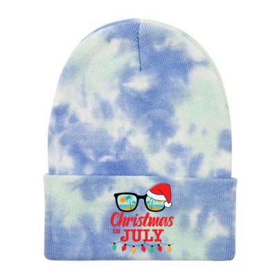 Christmas In July With Sunglasses Santa Hat For Summer Xmas Tie Dye 12in Knit Beanie