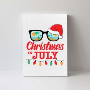 Christmas In July With Sunglasses Santa Hat For Summer Xmas Canvas