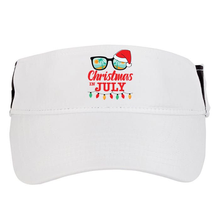 Christmas In July With Sunglasses Santa Hat For Summer Xmas Adult Drive Performance Visor