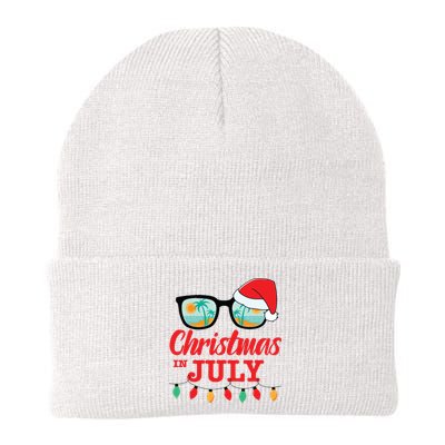 Christmas In July With Sunglasses Santa Hat For Summer Xmas Knit Cap Winter Beanie