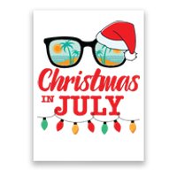 Christmas In July With Sunglasses Santa Hat For Summer Xmas Poster