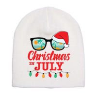 Christmas In July With Sunglasses Santa Hat For Summer Xmas Short Acrylic Beanie