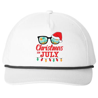 Christmas In July With Sunglasses Santa Hat For Summer Xmas Snapback Five-Panel Rope Hat