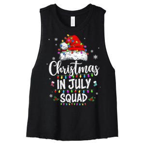 Christmas In July Squad Funny Summer Xmas Men Women Kids Women's Racerback Cropped Tank