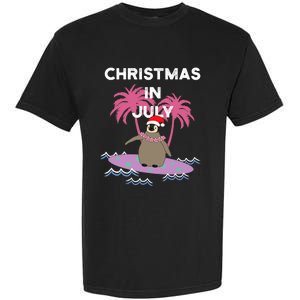 Christmas In July Surfer Baby Penguin Garment-Dyed Heavyweight T-Shirt