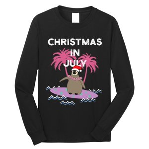 Christmas In July Surfer Baby Penguin Long Sleeve Shirt