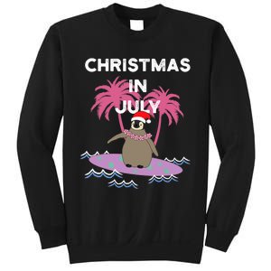 Christmas In July Surfer Baby Penguin Sweatshirt