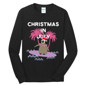 Christmas In July Surfer Baby Penguin Tall Long Sleeve T-Shirt